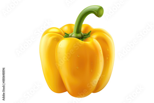 Yellow bell pepper isolated on transparent background