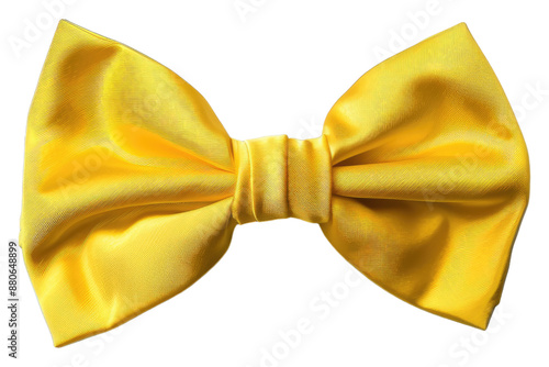 Yellow bow tie isolated on transparent background