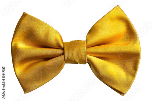 Yellow bow tie isolated on transparent background