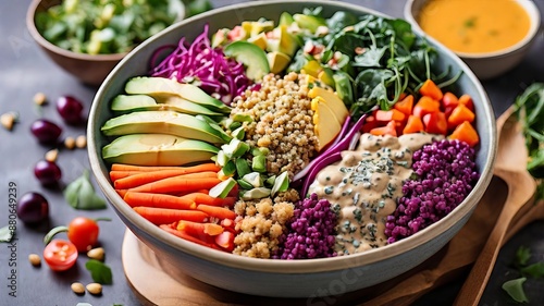 Top view delicious salad on the table