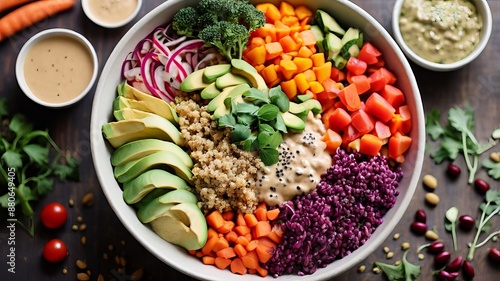 Top view delicious salad on the table