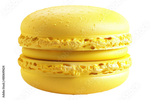 Yellow macaroons isolated on transparent background