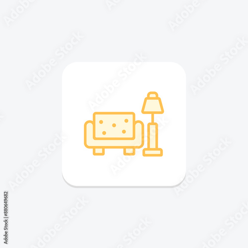 Building Interior duotone line icon , vector, pixel perfect, illustrator file