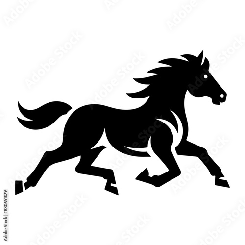 a silhouette of a running horse vector illustration