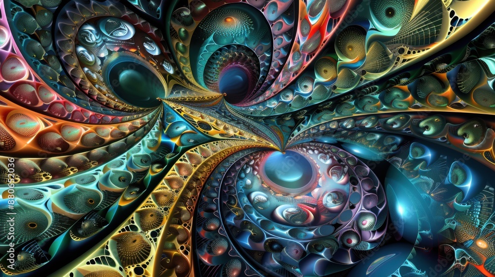 custom made wallpaper toronto digitalEnigmatic Fractal Symphony: Captivating Geometric Patterns of Mathematical Beauty