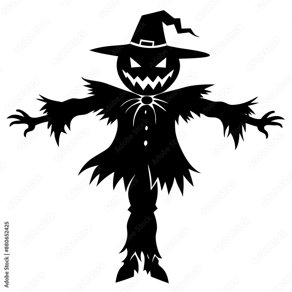 Halloween Pumpkin scarecrow silhouette Halloween Pumpkin scarecrow silhouette