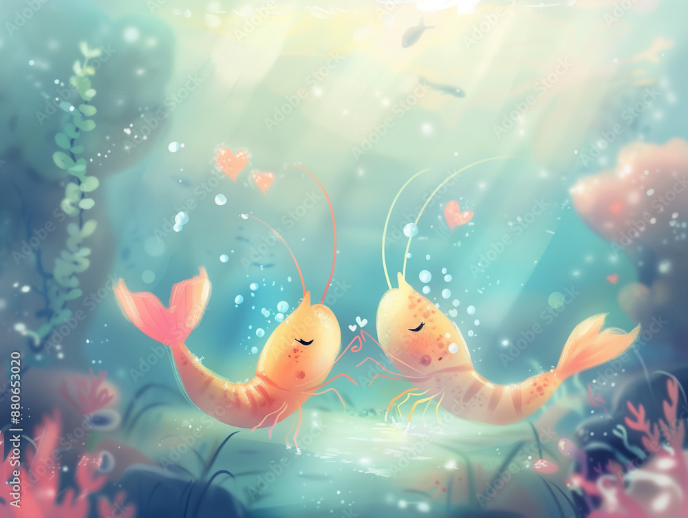 shrimp couple underwater shrimp couple underwater