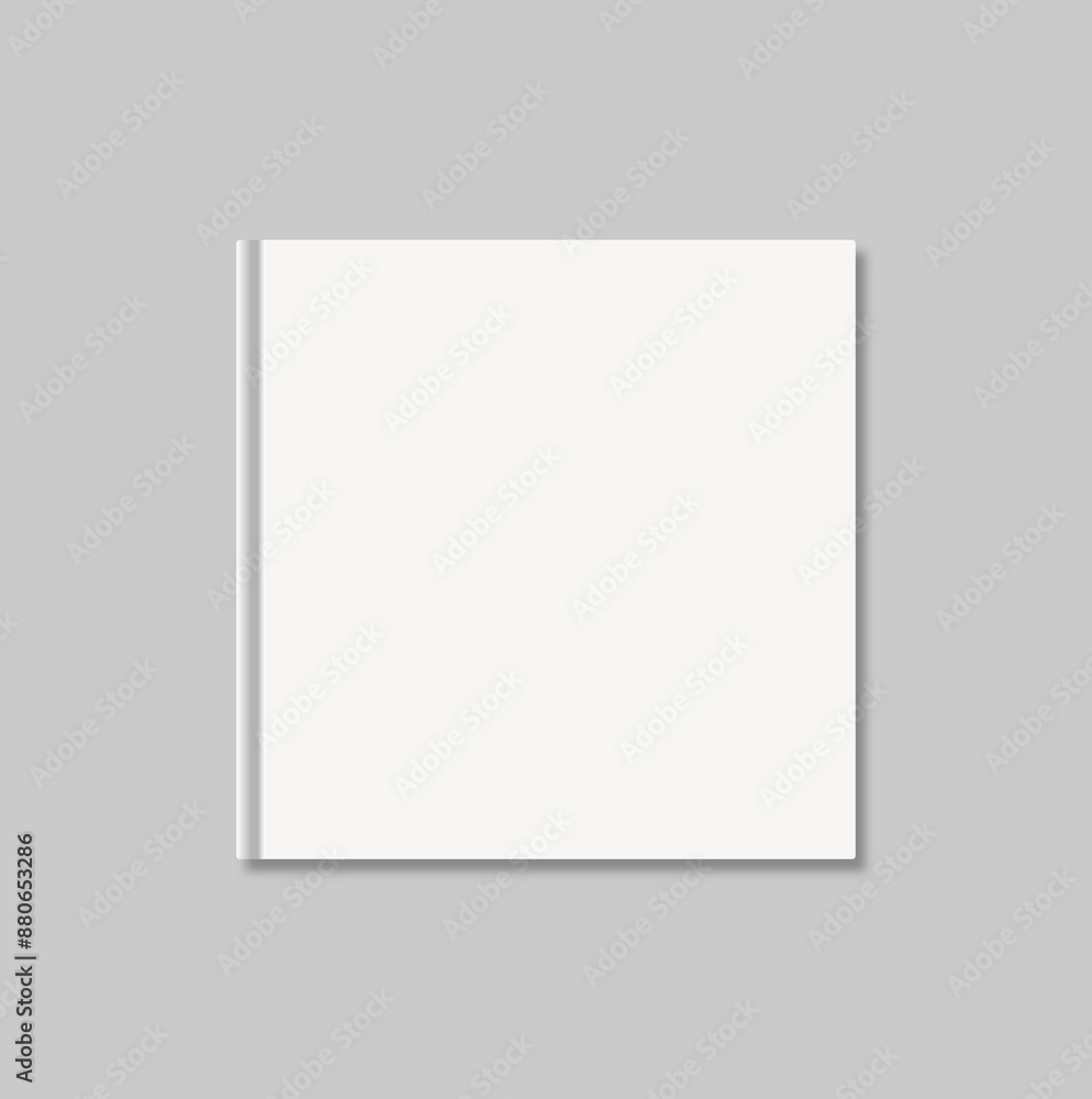 Square shaped front blank book cover mockup illustration. Square shaped front blank book cover mockup illustration.