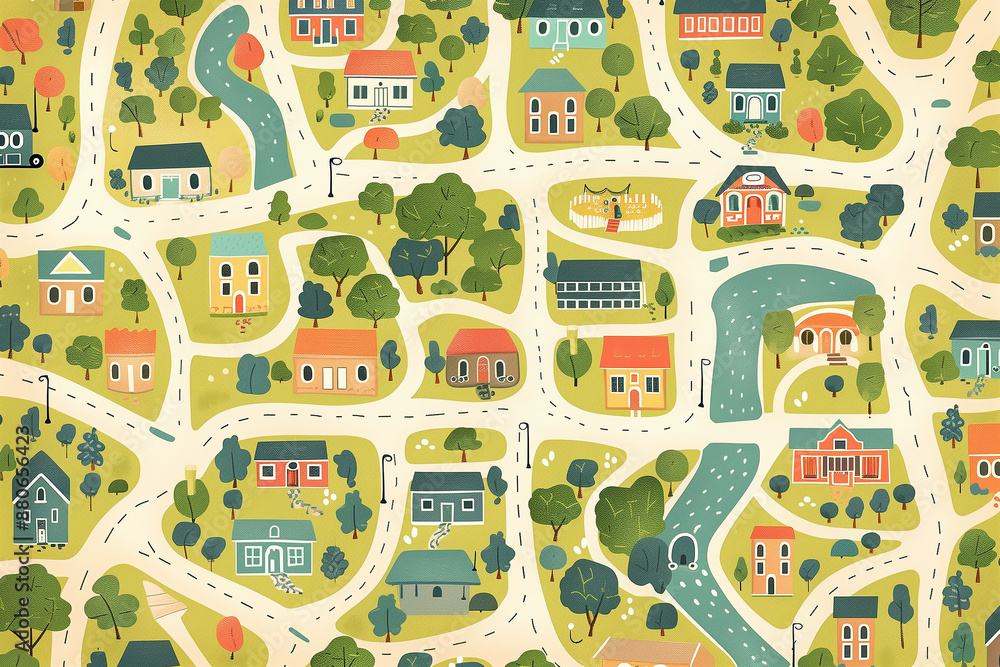 Simple just streets map, minimalist kids style, 2D style. Generative AI tools Simple just streets map, minimalist kids style, 2D style. Generative AI tools