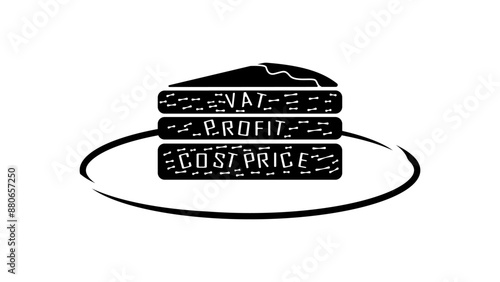 product price, economy, black isolated silhouette