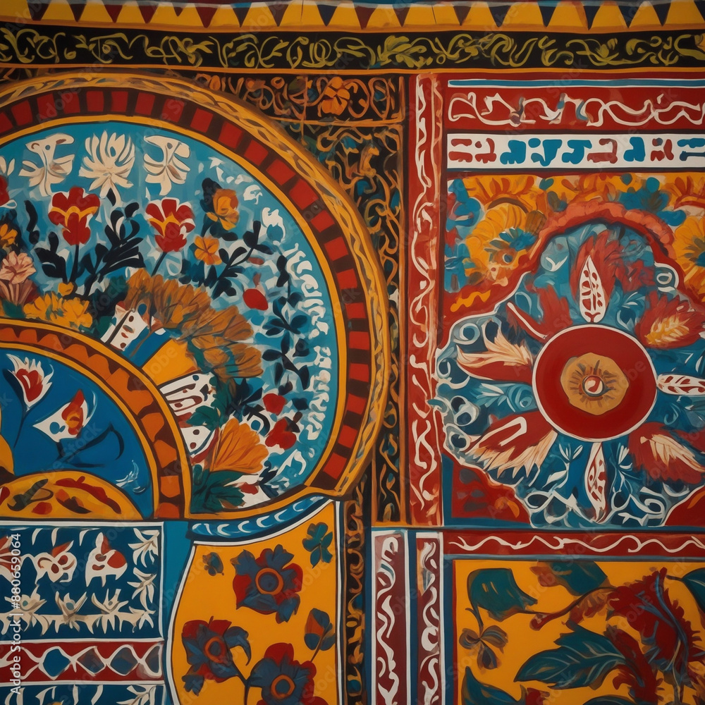 Obraz premium Traditional mandala art painting on cloth 
