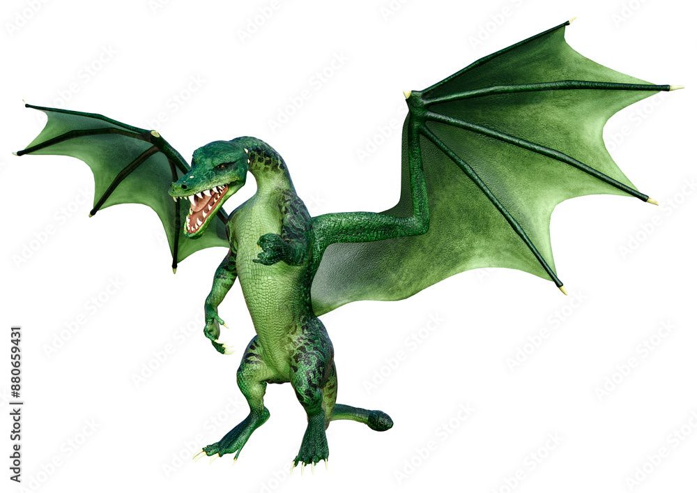 Fototapeta premium 3D Rendering Fairy Tale Dragon on White