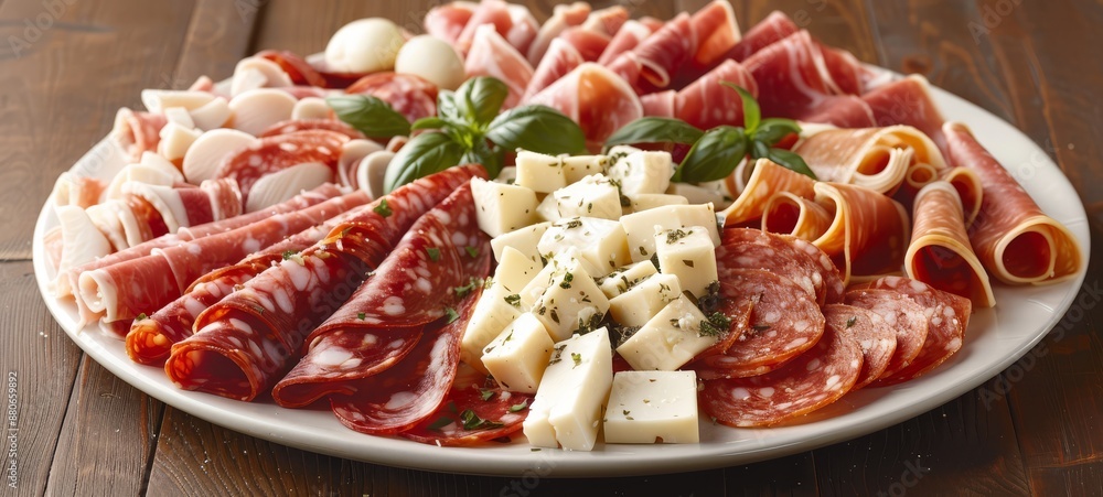 Food macro photography. Slicing deli meats and cheese. Food macro photography. Slicing deli meats and cheese.