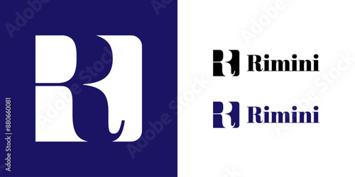 R symbol logo design. Vector easy to edit logo for elegant visual identity and branding project. 