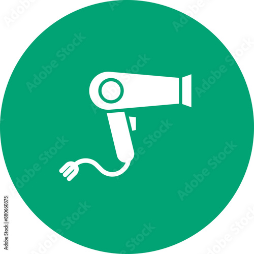Hairdryer glyph circle icon