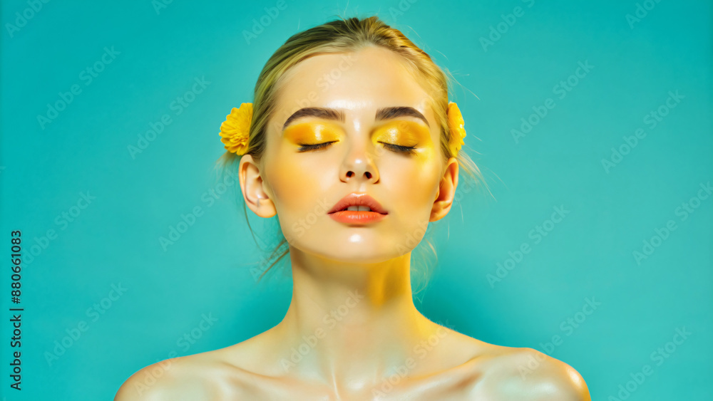 This is a portrait of a woman with creative makeup This is a portrait of a woman with creative makeup