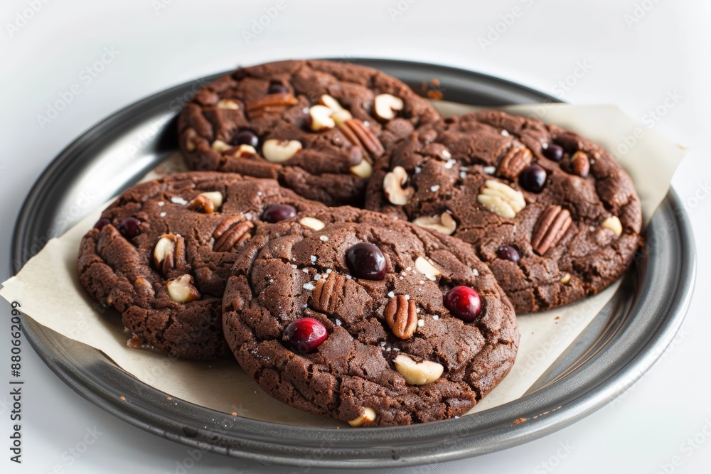 Fototapeta premium Tempting Double Chocolate Cranberry Cookie Spread