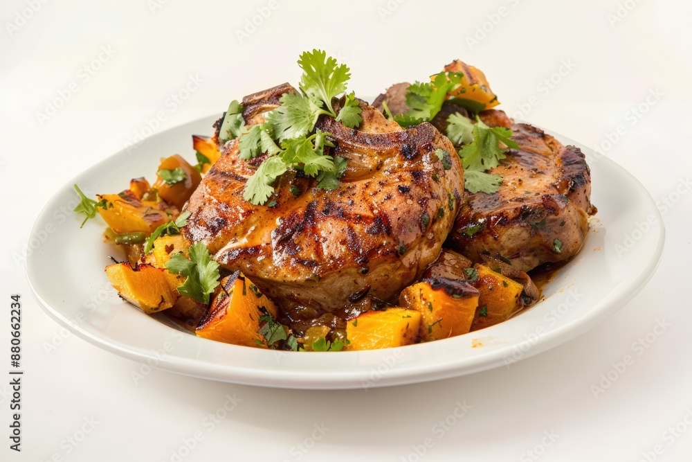 Tasty Braised Pork Chops with Sofrito and Yautia Tasty Braised Pork Chops with Sofrito and Yautia