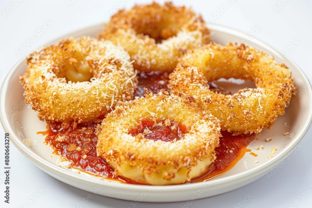 Crispy Mac and Cheese Rings with Marinara Dip Crispy Mac and Cheese Rings with Marinara Dip