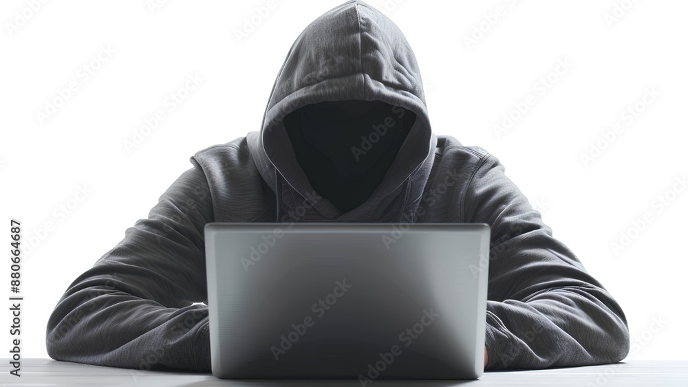 The Hacker isolates on white background The Hacker isolates on white background
