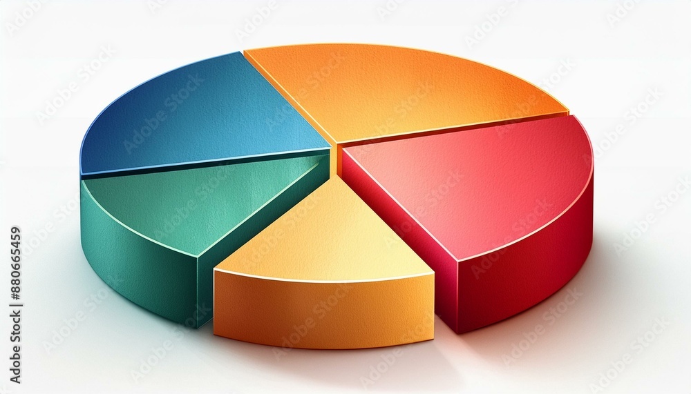 Obraz premium 3D pie chart with arrow showing business growth
