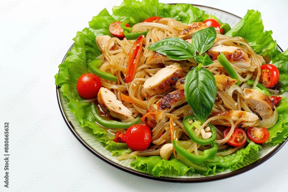 Flavorful Drunken Noodles with Marinated Chicken and Crunchy Vegetables Flavorful Drunken Noodles with Marinated Chicken and Crunchy Vegetables