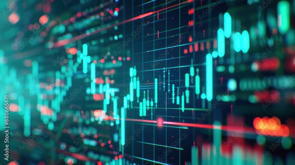 Double Exposure Economic Indicators: Double exposure of various economic indicators with fluctuating green and red graph lines showing the overall market performance on a digital screen. Double Exposure Economic Indicators: Double exposure of various economic indicators with fluctuating green and red graph lines showing the overall market performance on a digital screen.