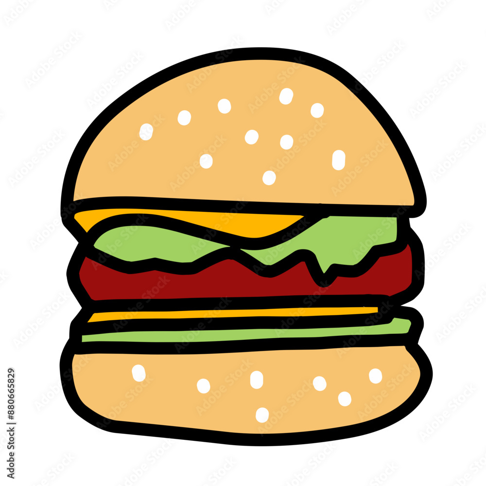 Cartoon simple image of a burger. Vector illustration. Cartoon simple image of a burger. Vector illustration.
