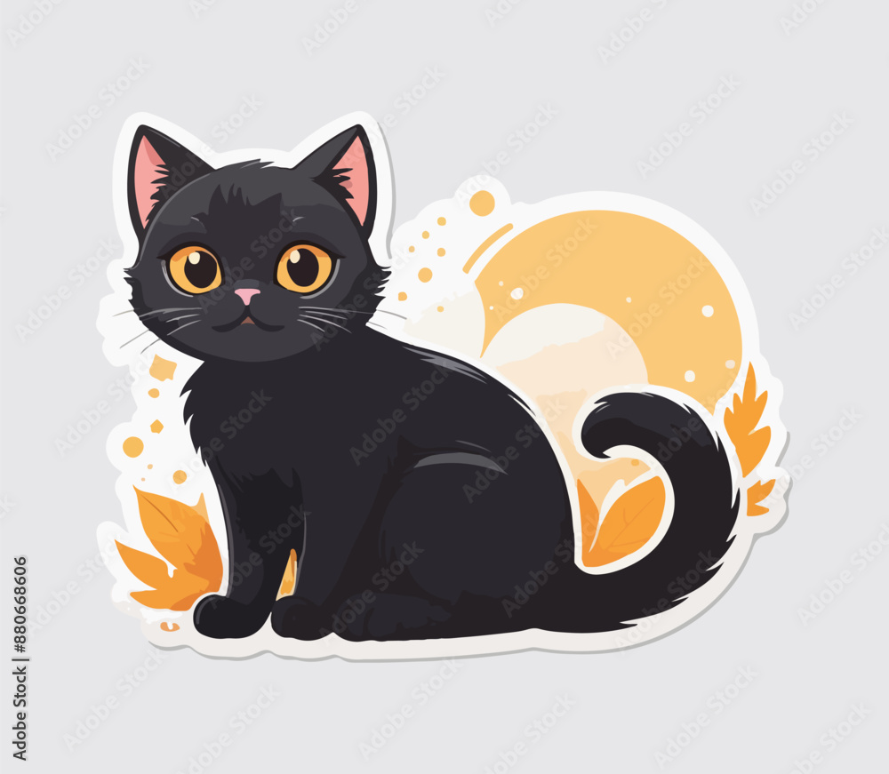 Cat cute Sticker and logo illustration Cat cute Sticker and logo illustration