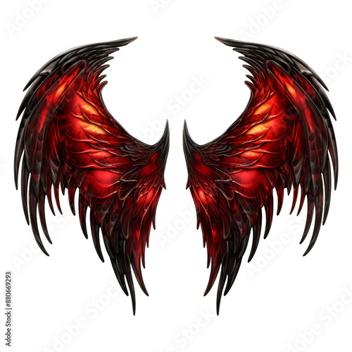 Demon wings isolated on transparent background photo