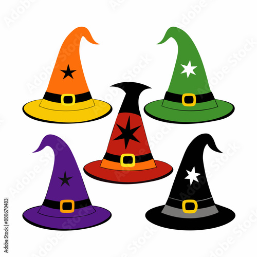 Halloween Hat Set Vector Illustration