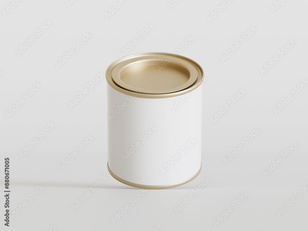 Metal tin paint pack realistic texture on gray background Metal tin paint pack realistic texture on gray background