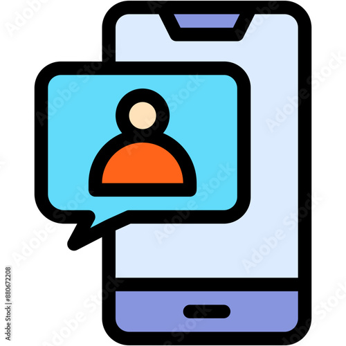 Vector Icon Contact, Chat, Cellphone, Smartphone, Communication