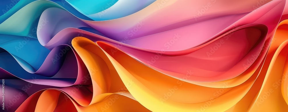 Obraz premium A colorful abstract painting with a smooth, flowing texture. The colors are vibrant and saturated, and the overall effect is one of harmony and balance.