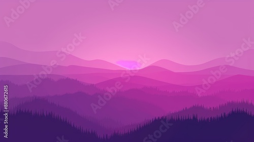A beautiful landscape of a mountain range at sunset photo
