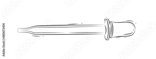 Pipette for medical purposes drawing in graphic style on white background