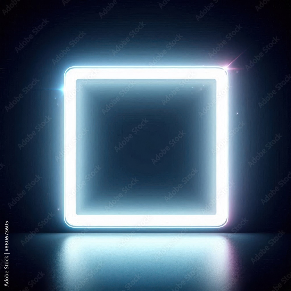 clean white square neon light clean white square neon light