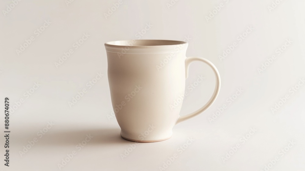 Obraz premium White ceramic coffee mug on a white backdrop
