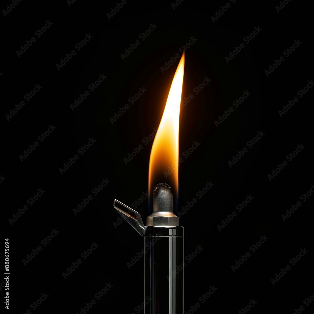 cigarette lighter burning on black background isolated cigarette lighter burning on black background isolated