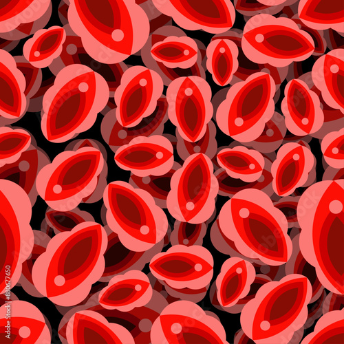 Vagina abstract drawing pattern seamless. vulva geometric drawing background