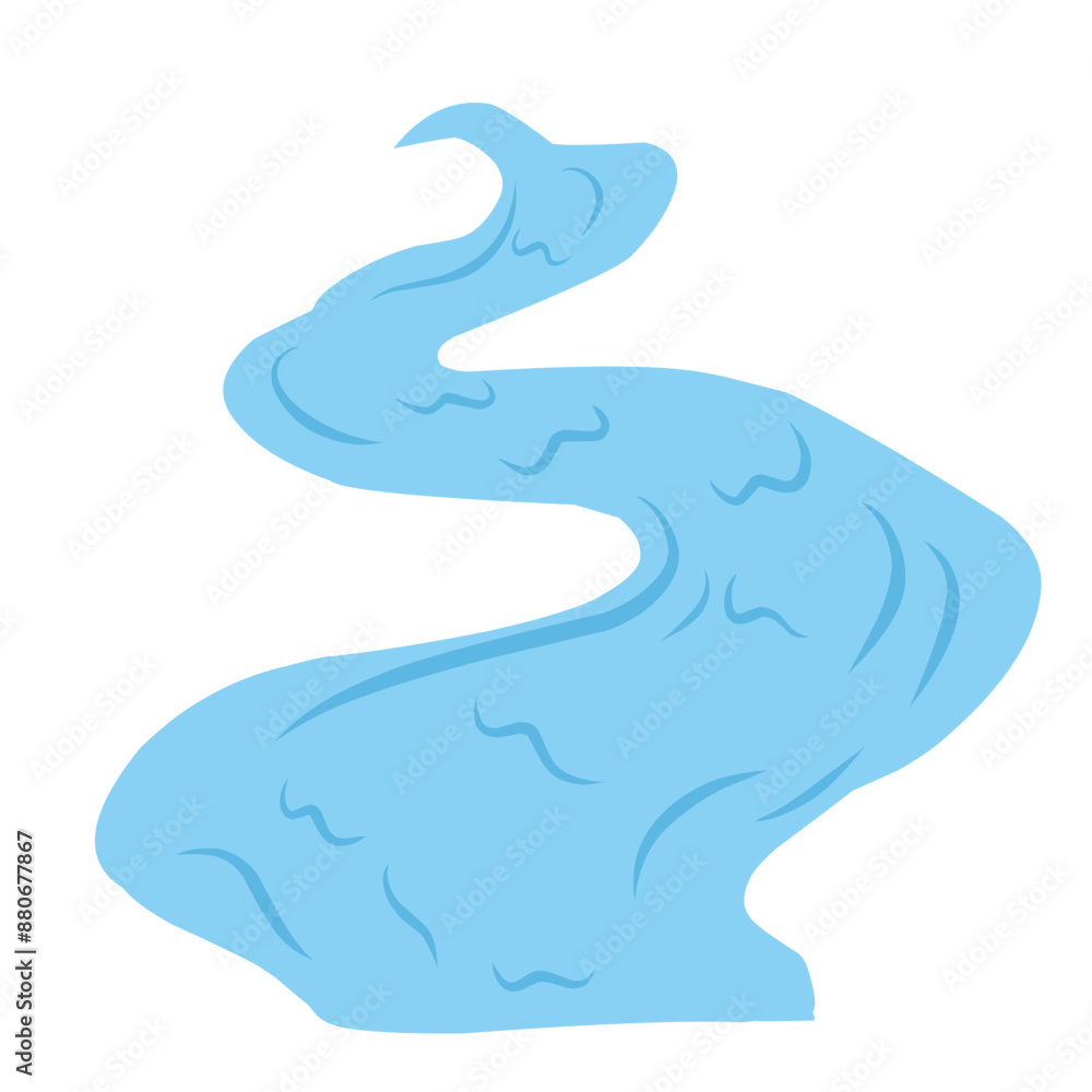 Cartoon river, river isolated on white background Cartoon river, river isolated on white background