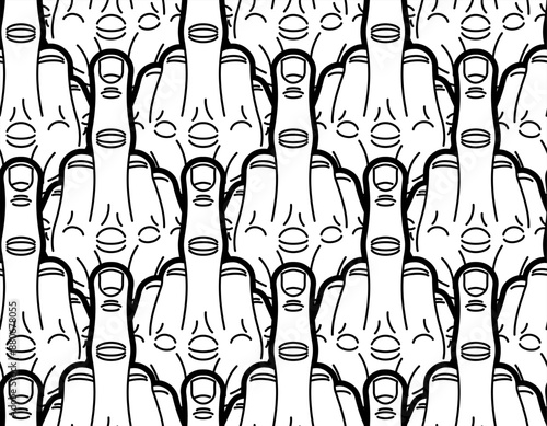 Fuck pattern seamless. Middle finger gesture background.