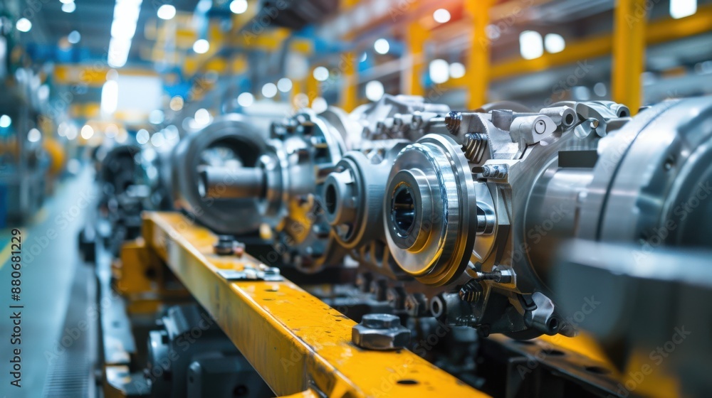 Fototapeta premium Quality check of newly manufactured automotive parts