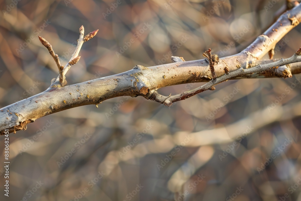 Twig Collection. Cracked Brown Tree Branch Element in Forest Background Twig Collection. Cracked Brown Tree Branch Element in Forest Background