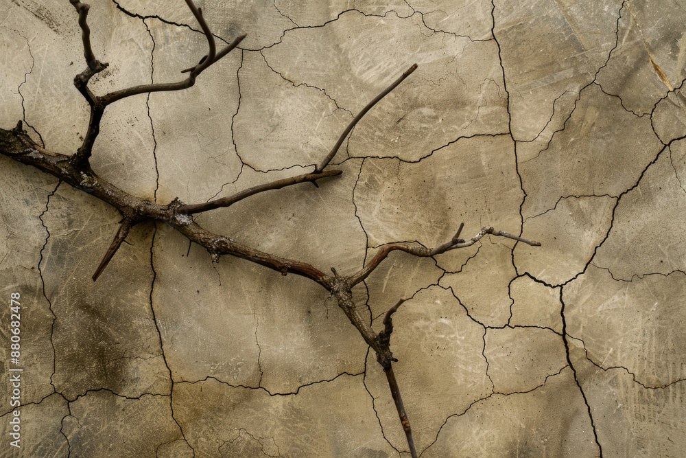 Twig Collection. Cracked Dry Tree Branches on Brown Forest Background Twig Collection. Cracked Dry Tree Branches on Brown Forest Background