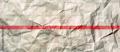 Wallpaper Mural Large high resolution image showing wrinkled weathered white checkered paper with a red line on gray checkers with copy space for presentations or wallpapers Torontodigital.ca