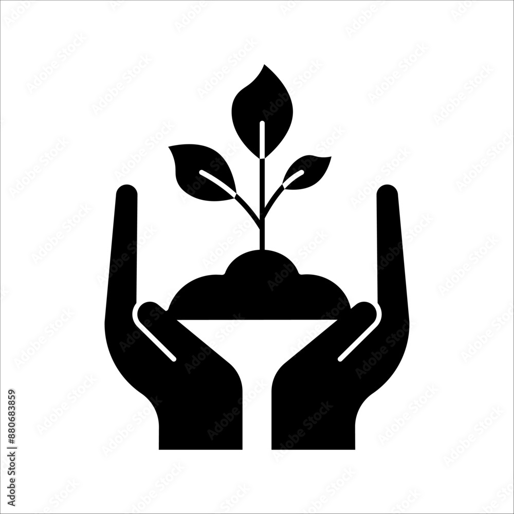 Hand with plant line icon, linear style sign for mobile concept and web design, Hand holding sprout outline vector icon, Growth symbol, logo illustration. Hand with plant line icon, linear style sign for mobile concept and web design, Hand holding sprout outline vector icon, Growth symbol, logo illustration.