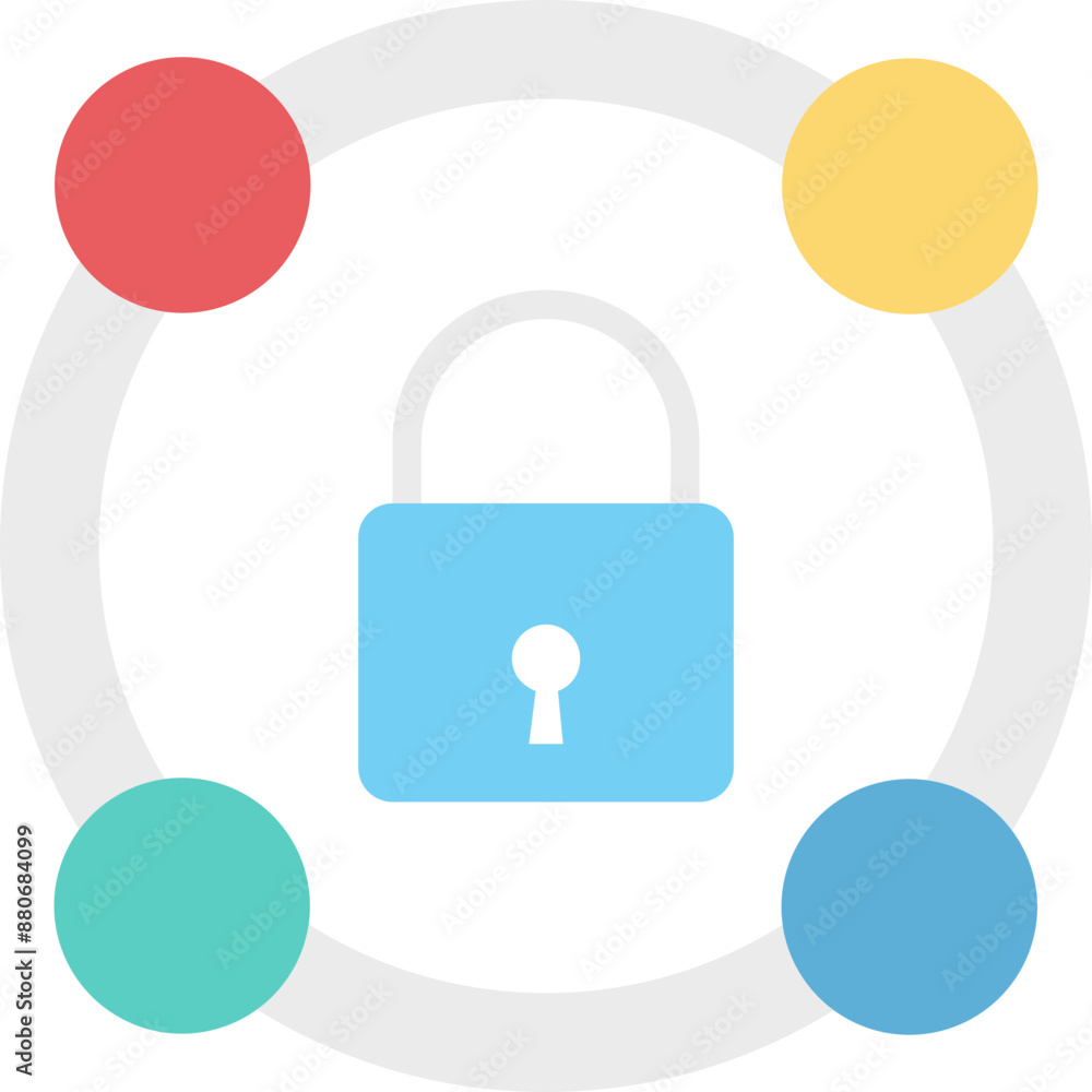 Digital Lock vector icon with isolated background in flat style Digital Lock vector icon with isolated background in flat style