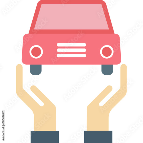 Car Insurance vector icon with isolated background in flat style 