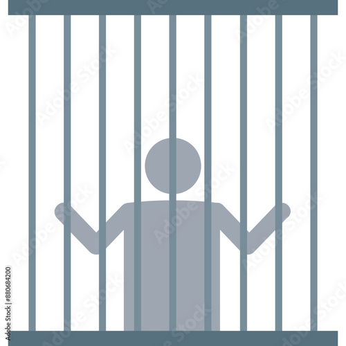 Prison Cell vector icon with isolated background in flat style 